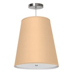 Zak Pendant - Brushed Nickel / Champagne Silk