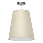 Zak Pendant - Brushed Nickel / Cream Silk