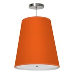 Zak Pendant - Brushed Nickel / Orange Silk