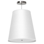 Zak Pendant - Brushed Nickel / White Silk