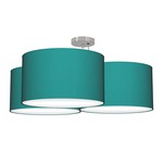 Tryptic Pendant - Brushed Nickel / Turquoise Silk