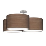 Tryptic Pendant - Brushed Nickel / Walnut Photo Veneer