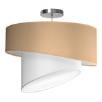 Twist Pendant - Brushed Nickel / Champagne Silk