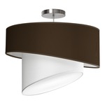 Twist Pendant - Brushed Nickel / Chocolate Silk