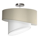 Twist Pendant - Brushed Nickel / Cream Silk