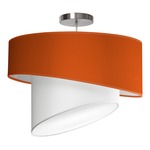 Twist Pendant - Brushed Nickel / Orange Silk