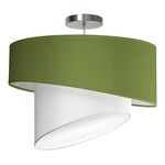 Twist Pendant - Brushed Nickel / Verde Silk