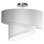 Twist Pendant - Brushed Nickel / White Silk