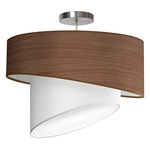 Twist Pendant - Brushed Nickel / Walnut Stained Veneer