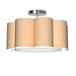 Bloom Pendant - Brushed Nickel / Champagne Silk