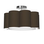 Bloom Pendant - Brushed Nickel / Chocolate Silk