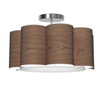 Bloom Pendant - Brushed Nickel / Walnut Photo Veneer
