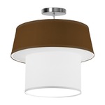 Clive Pendant - Brushed Nickel / Antique Copper Silk