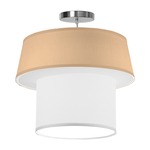 Clive Pendant - Brushed Nickel / Champagne Silk