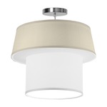 Clive Pendant - Brushed Nickel / Cream Silk