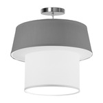 Clive Pendant - Brushed Nickel / Gunmetal Silk