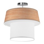 Clive Pendant - Brushed Nickel / Natural Veneer