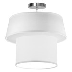 Clive Pendant - Brushed Nickel / White Silk