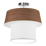 Clive Pendant - Brushed Nickel / Walnut Stained Veneer