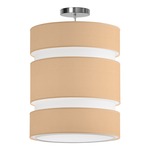 Lena Pendant - Brushed Nickel / Champagne Silk