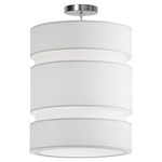 Lena Pendant - Brushed Nickel / White Silk