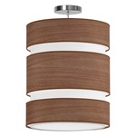 Lena Pendant - Brushed Nickel / Walnut Stained Veneer