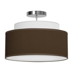 Abba Drum Pendant - Brushed Nickel / Silk Chocolate