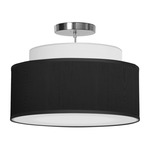 Abba Drum Pendant - Brushed Nickel / Silk Ebony