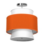 Arlo Pendant - Brushed Nickel / Orange Silk