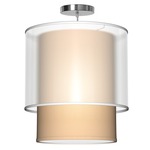 Lumiere Pendant - Brushed Nickel / Champagne Silk