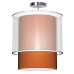 Lumiere Pendant - Brushed Nickel / Orange Silk