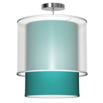 Lumiere Pendant - Brushed Nickel / Turquoise Silk