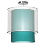 Lumiere Pendant - Brushed Nickel / Turquoise Silk