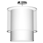 Lumiere Pendant - Brushed Nickel / White Silk