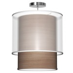 Lumiere Pendant - Brushed Nickel / Walnut Stained Veneer