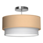 Luther Pendant - Brushed Nickel / Silk Champagne