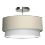 Luther Pendant - Brushed Nickel / Silk Cream