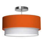 Luther Pendant - Brushed Nickel / Silk Orange