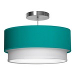 Luther Pendant - Brushed Nickel / Silk Turquoise