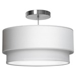 Luther Pendant - Brushed Nickel / Silk White
