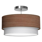 Luther Pendant - Brushed Nickel / Walnut Photo Veneer