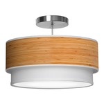 Luther Pendant - Brushed Nickel / Bamboo Photo Veneer