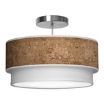 Luther Pendant - Brushed Nickel / Cork Photo Veneer