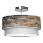 Luther Pendant - Brushed Nickel / Old Siding Photo Veneer