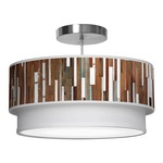 Luther Pendant - Brushed Nickel / Reclaimed Photo Veneer