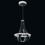 Crystal Empire Pendant - Grizzly Black Leather / Swarovski Crystal