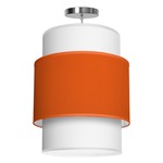 Evan Pendant - Brushed Nickel / Orange Silk