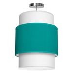 Evan Pendant - Brushed Nickel / Turquoise Silk