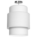 Evan Pendant - Brushed Nickel / White Silk