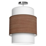 Evan Pendant - Brushed Nickel / Walnut Stained Veneer